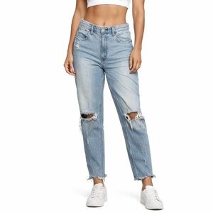 Abercrombie & Fitch The Mom High Rise Distressed Ankle Jeans Size 30
